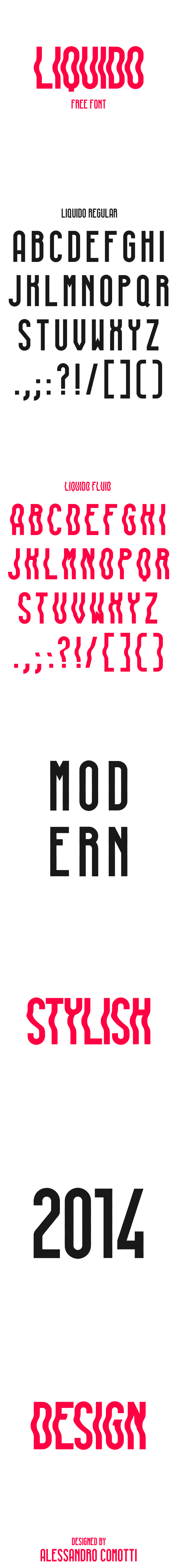 LIQUIDO Free Font by Alessandro Comotti in 2015年1月整理的最新时尚设计字体下载