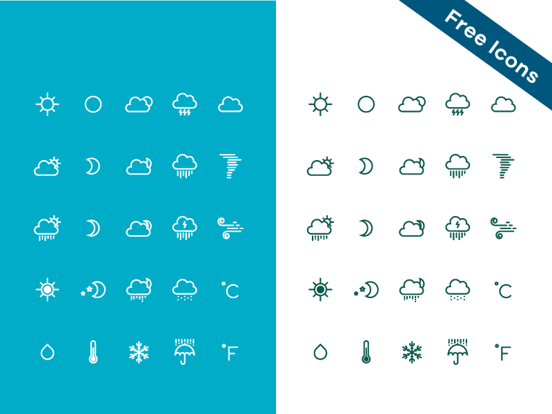 Free weather icons by Yihsuan Lu in 2015年1月的23个免费的扁平化图标合集下载