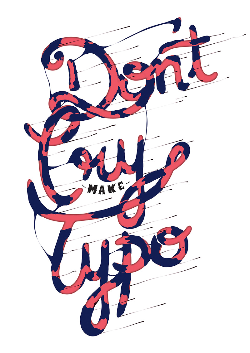 Don't Cry make Typography by Gaël Mehat in 20个清新明快并流畅体最新创意字体设计欣赏