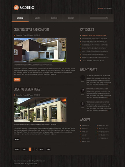 30个惊人的网页设计模版下载Free Joomla Architecture Company Template