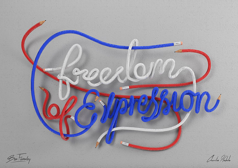 Freedom Of Expression by Ben Fearnley in 20个清新明快并流畅体最新创意字体设计欣赏