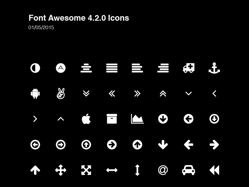 Font Awesome Icons by Greg Shuster 2015年1月的扁平化图标合集下载