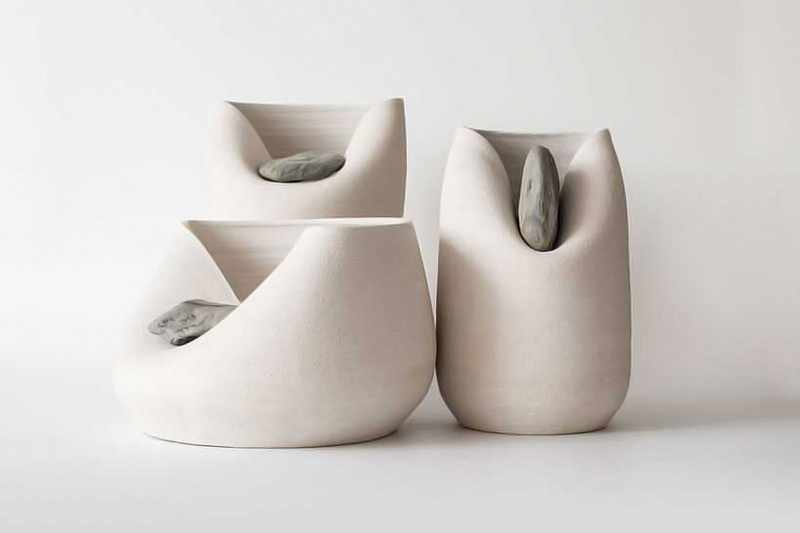 Vase with stone by martín azúa 有创意的家具外形设计灵感展示