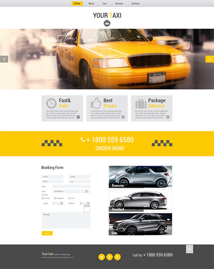30个惊人的网页设计模版下载Free HTML5 Taxi Services Theme