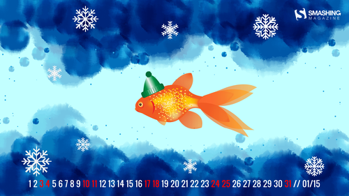 2015年1月的最新的有创意的壁纸下载January Fish