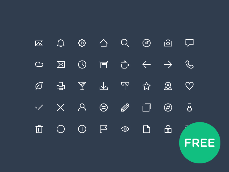 40 Free icon by Enes Dal 2015年1月的扁平化图标合集下载