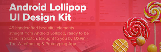 uxpin-lollipop出品的sketch安卓UI套装包下载