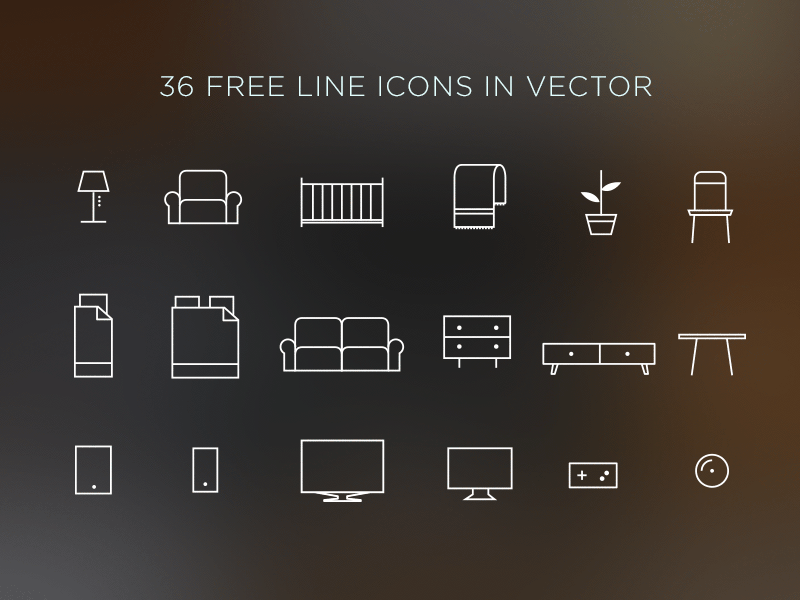 36 Free Line Icons in Vector by Free goodies for designers in 2015年2月的扁平化图标合集下载 yunrui