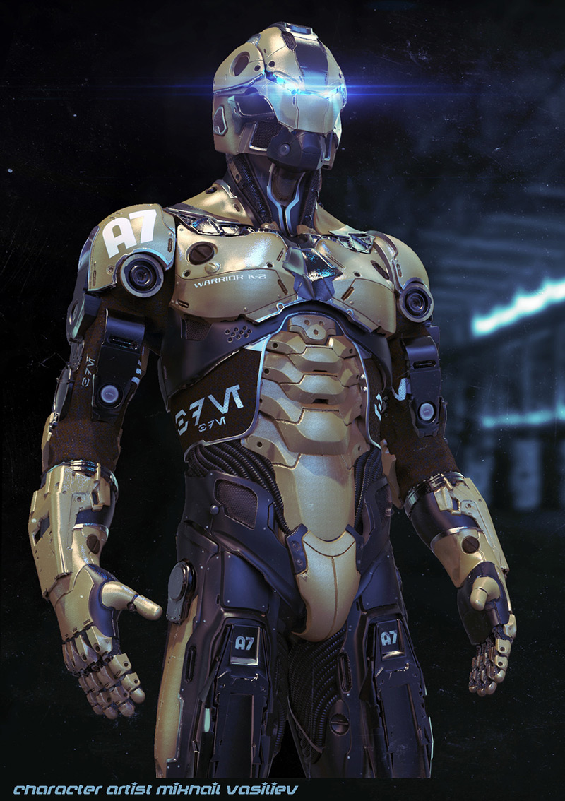 Steel man by Mihail Vasilev in 2015年2月最新最炫的3D角色设定设计效果欣赏