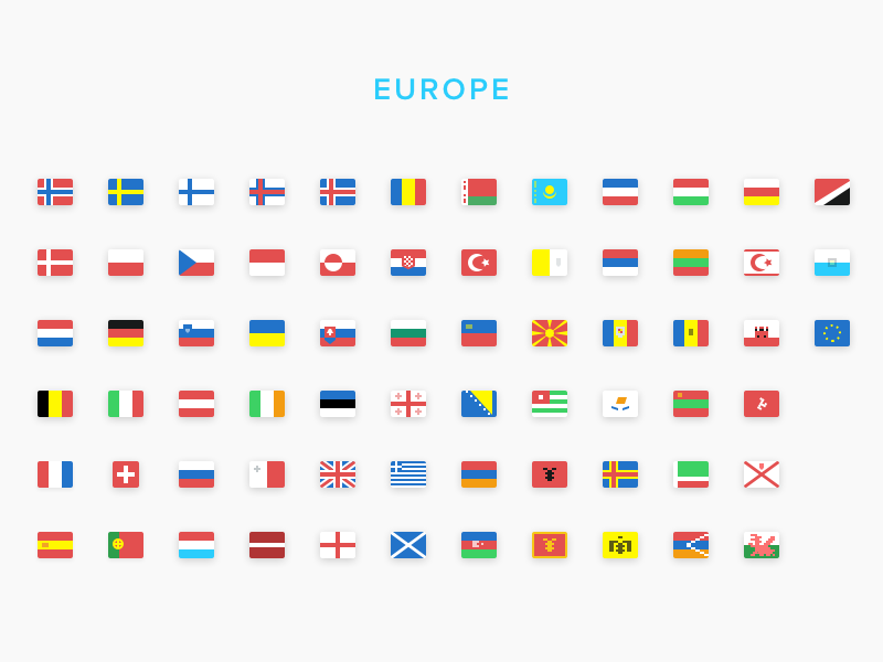 SEOshop Flags: Europe by Hidde van der Ploeg in 2015年2月的扁平化图标合集下载 yunrui