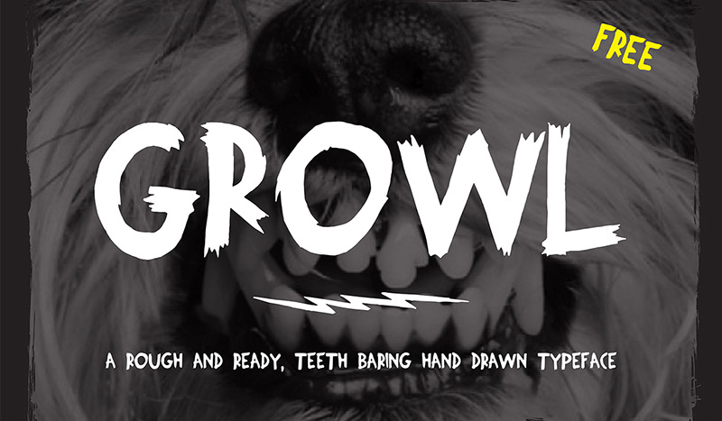 Growl Free Font by Arron Croasdell in 2015年2月的最新的设计字体合集下载
