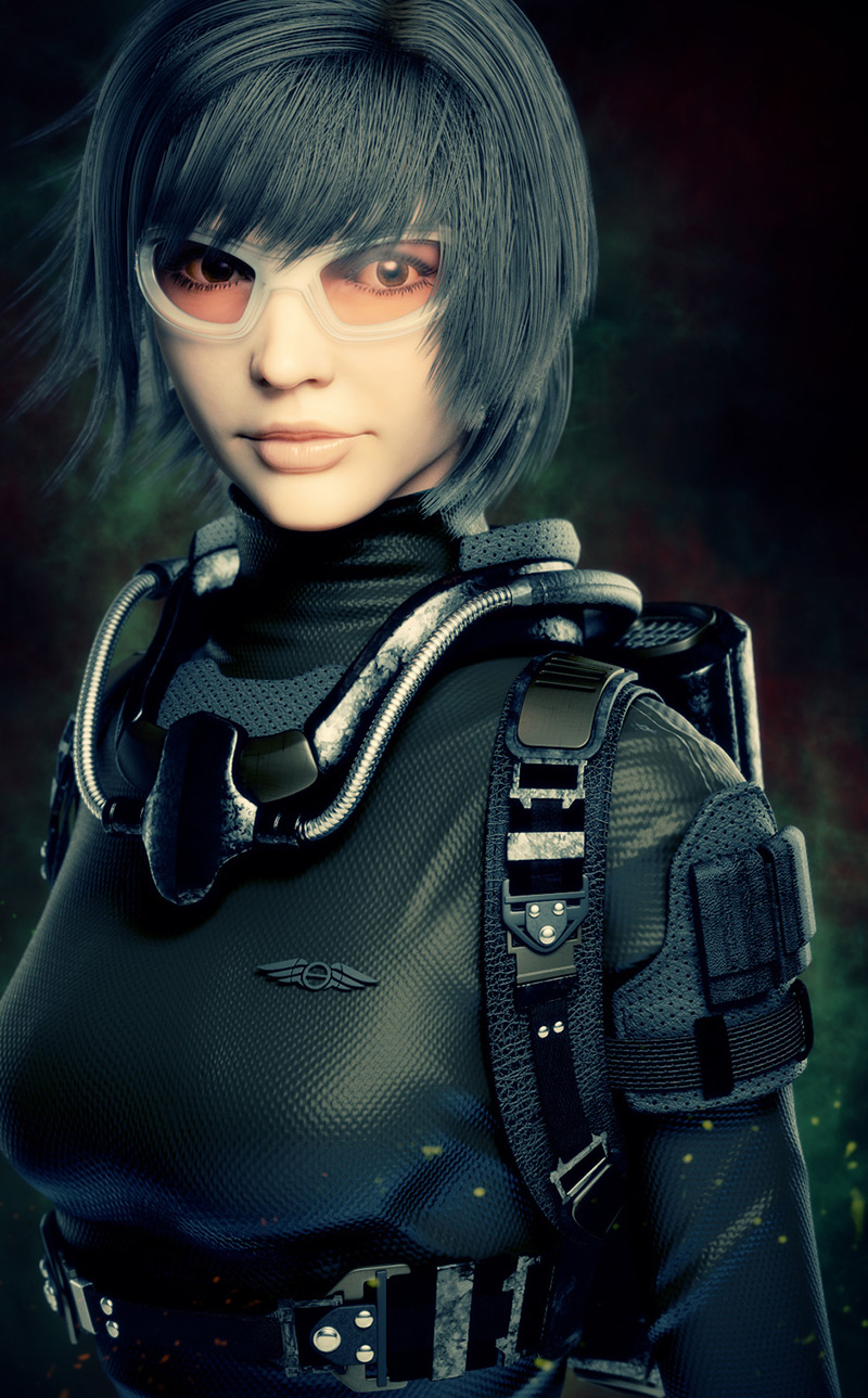 Sci-fi girl by TaeKyunKim in 2015年2月最新最炫的3D角色设定设计效果欣赏