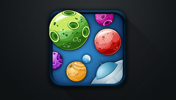 50个讨人喜欢的安卓APP图标创意设计欣赏shoot bubbles space android app game icon