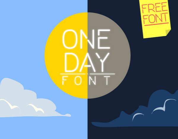 ONE DAY Free Font by Nawras Munier in 2015年2月的最新的设计字体合集下载