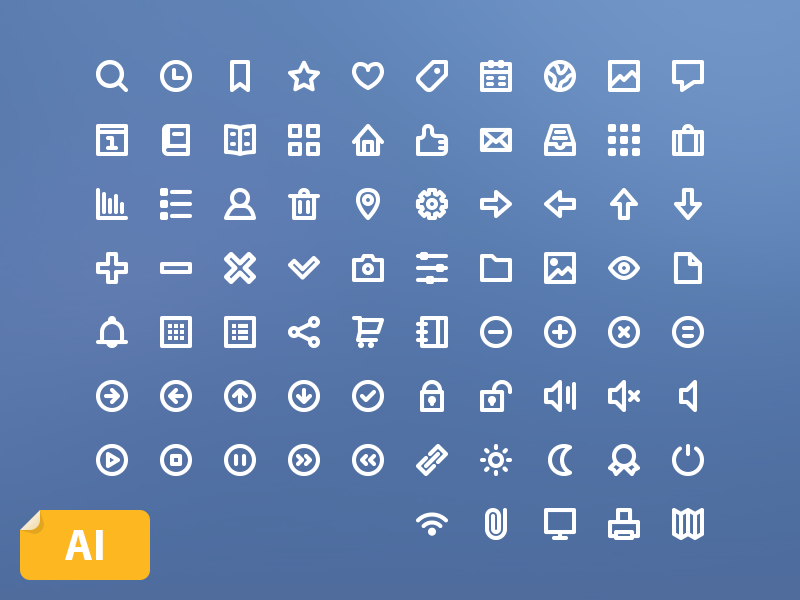 75 Free Line Icons by Jakob Treml in 2015年2月的扁平化图标合集下载 yunrui