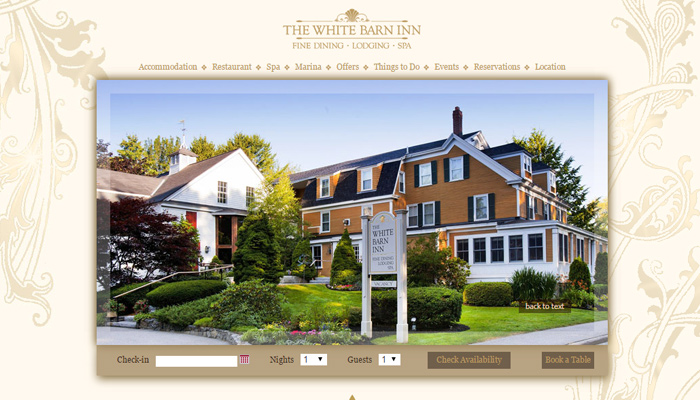 30个高品质的酒店网页设计排版布局欣赏 - 云瑞white barn inn hotel maine