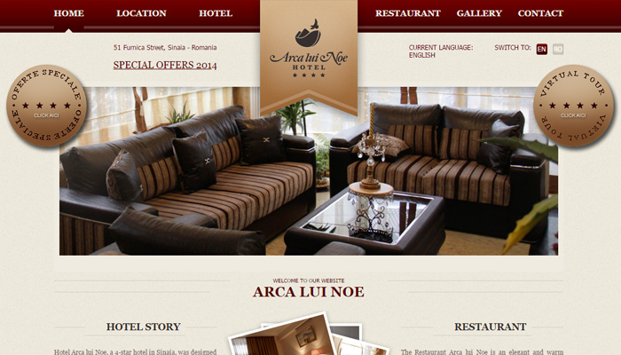 30个高品质的酒店网页设计排版布局欣赏 - 云瑞arca lui noe hotel chain website homepage