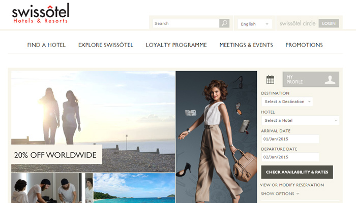 30个高品质的酒店网页设计排版布局欣赏 - 云瑞swissotel hotel luxury resort website