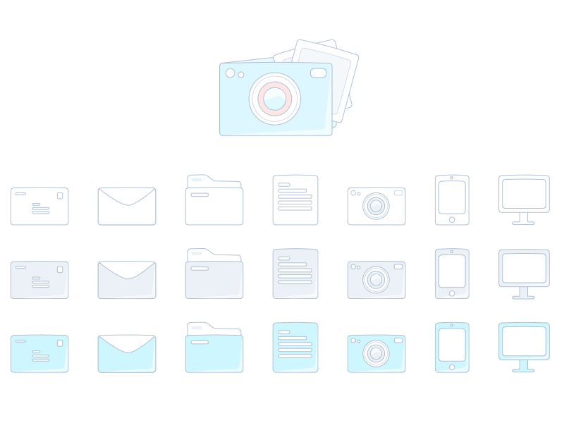 30 Free Vector Line Icons by Sparklin in 2015年3月的42套扁平化图标合集下载