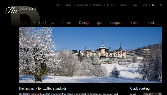 30个高品质的酒店网页设计排版布局欣赏 - 云瑞dolder grand hotel website homepage design