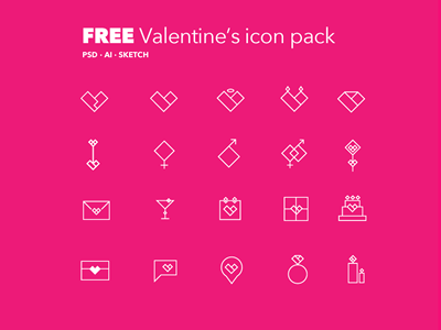 Valentine's Icon Pack by Hyperactive in 2015年3月的42套扁平化图标合集下载