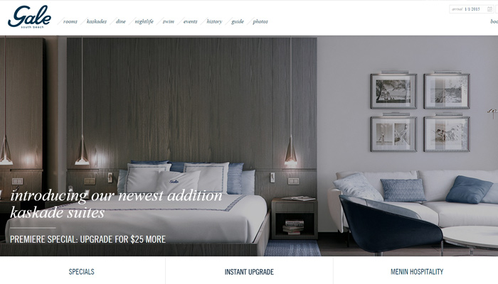 30个高品质的酒店网页设计排版布局欣赏 - 云瑞south beach hotel gale website homepage