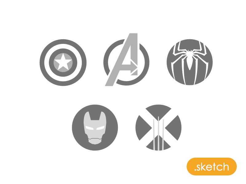 Marvel Icons by Abraham Guerra in 2015年3月的42套扁平化图标合集下载