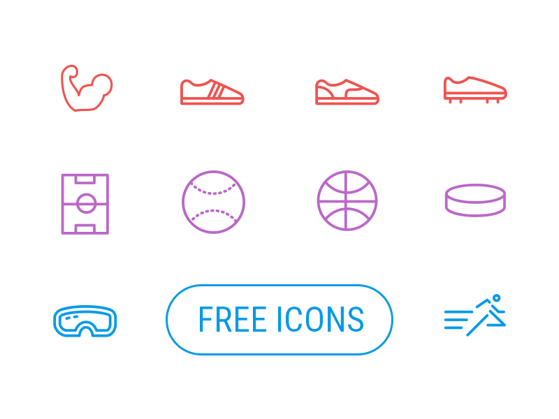 Free Sport Icons by Creative Tail in 2015年3月的42套扁平化图标合集下载