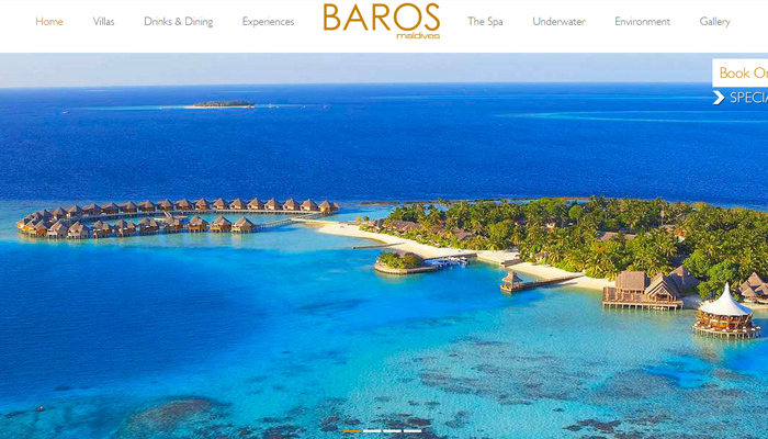 30个高品质的酒店网页设计排版布局欣赏 - 云瑞maldives baros resort hotel website