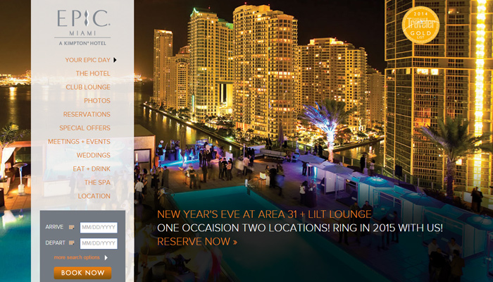30个高品质的酒店网页设计排版布局欣赏 - 云瑞epic miami hotel resort website