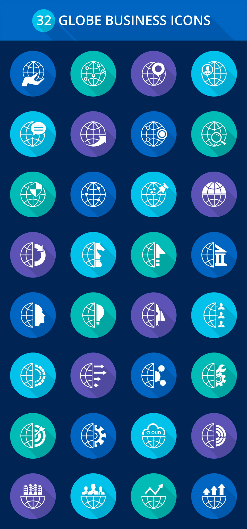 32个全球商业金融相关矢量图标下载