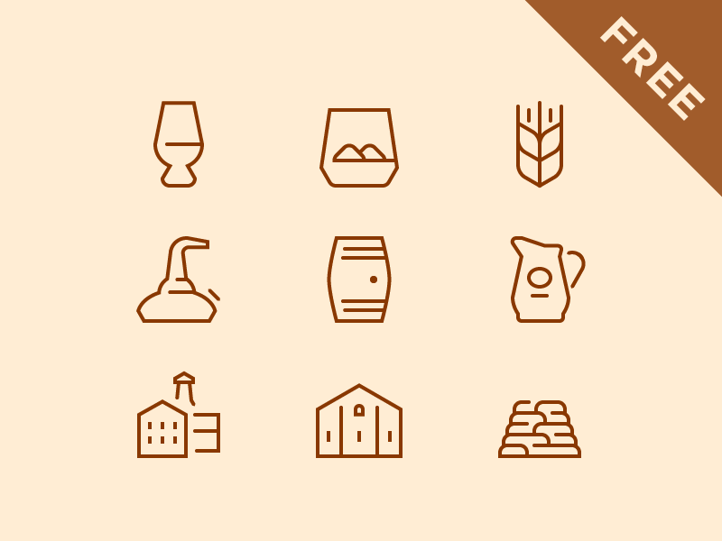 Whisky Break Free Icons by Evgeniy Artsebasov in 4月必备的42套新鲜的扁平化UI图标下载 