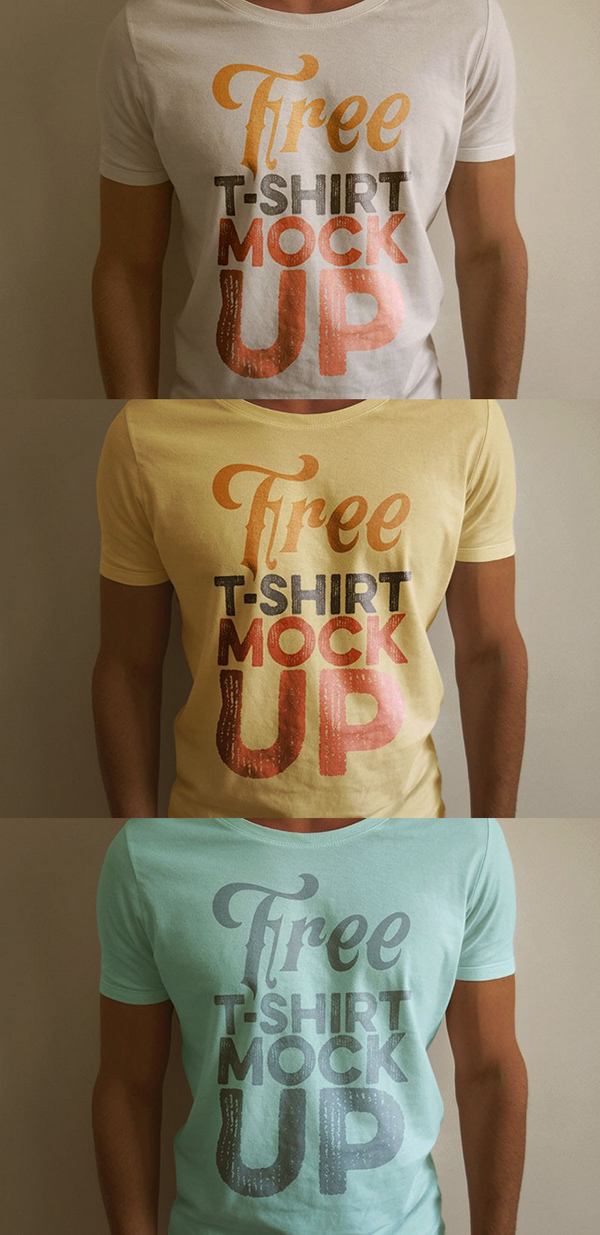 17个超棒的T恤纹样设计展示模型PSD下载free-t-shirt-mock-up-template