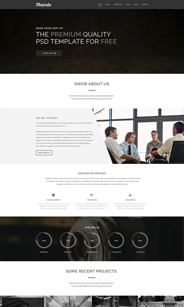 Free-One-Page-Corporate-Agency-PSD-Template-MAIRALA