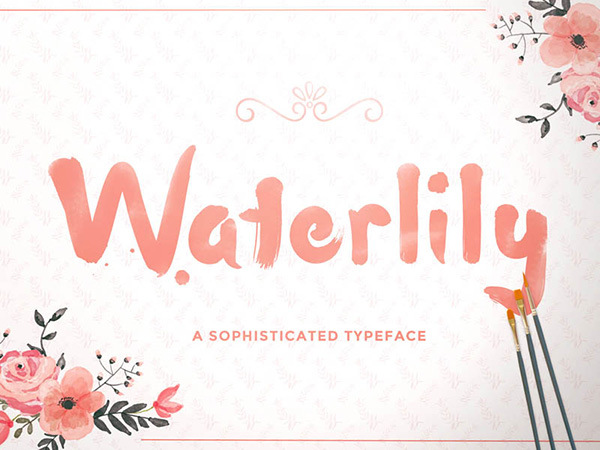 22个令人震惊的免费字体下载 - 2015年5月版Free-Waterlily-Font