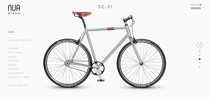 Nua Bikes in 2015年25个最新的极简主义网页设计风格欣赏