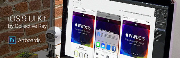 iOS9 手机界面UI设计资源套装（for photoshop CC 2015）