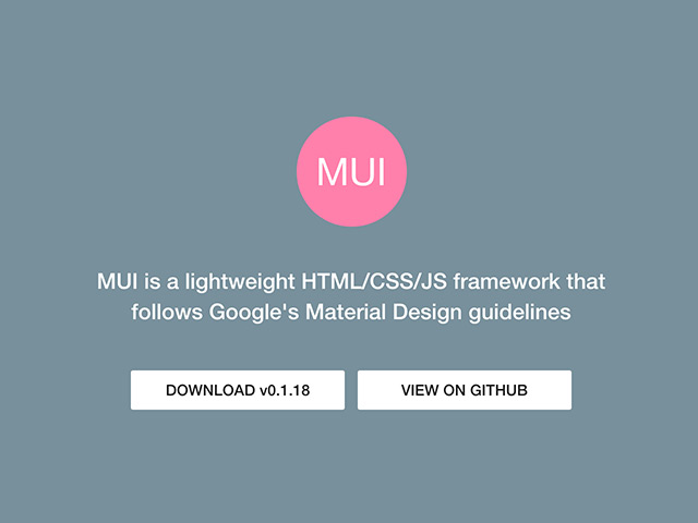 轻量级的HTML/CSS/JS框架--MUImui-framework