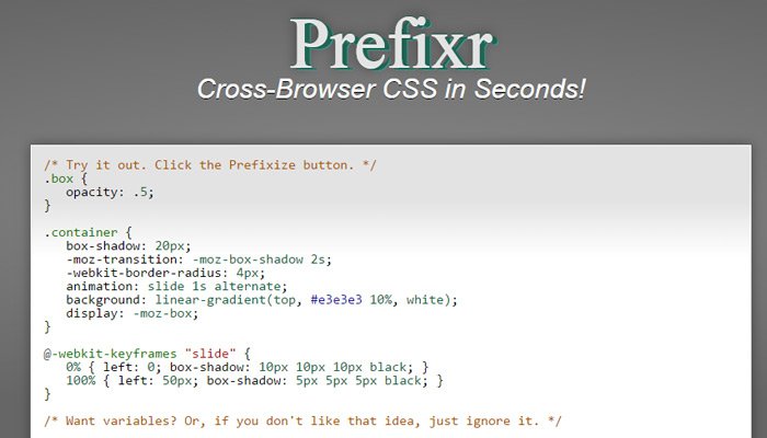 10款免费的CSS3代码在线生成器07-prefixr-generate-prefixes-webapp