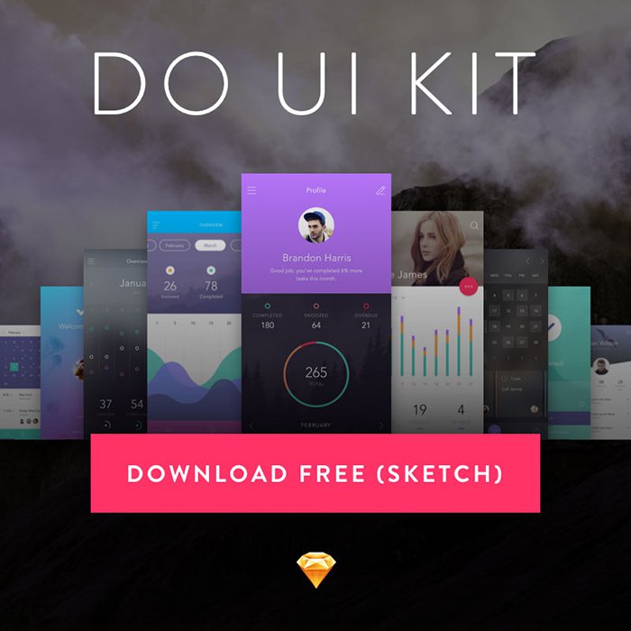 10个精彩又免费的 Sketch 应用UI设计资源包Do UI Kit by InVision App