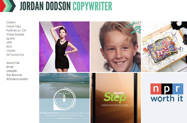 24个国外的文案工作者（撰稿人）的个人网站设计欣赏jordan dodson website portfolio copywriter