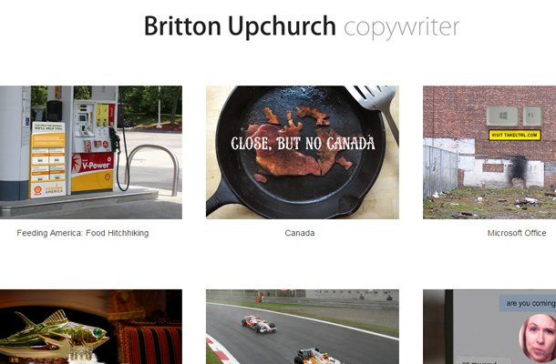24个国外的文案工作者（撰稿人）的个人网站设计欣赏britton upchurch website minimalist copywriter