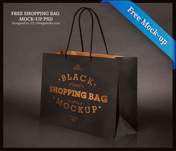 25个产品包装设计效果PSD下载（2015年10月出炉）free-black-shopping-bag-mock-up-psd-file