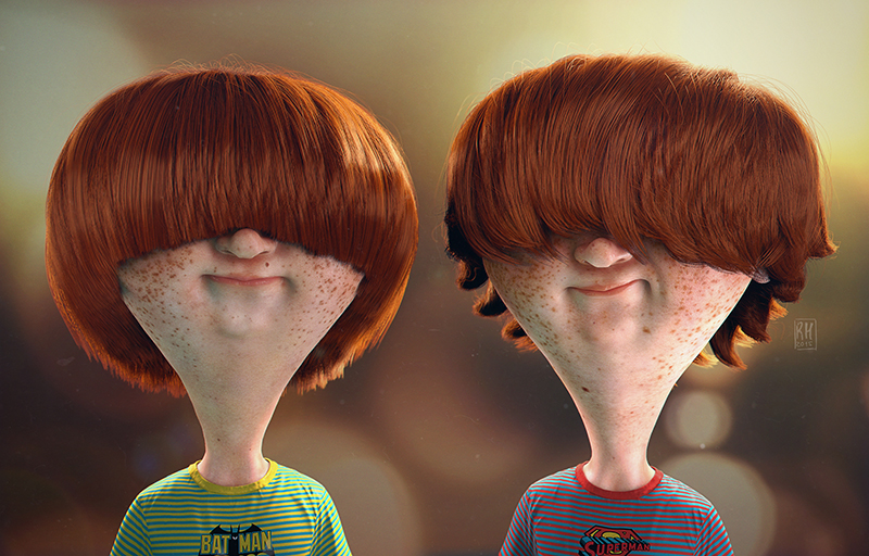 30个可爱的3D角色设定欣赏Red Twins by ricardo jose clemente manso in Showcase of 30 Funny 3D Characters