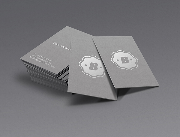 100个极品名牌设计模版展示模型PSD下载Silver-Business-Card-Mockup
