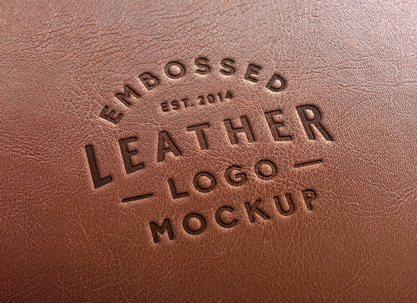 高品质的logo（VI标志）PSD展示模型模版下载（三）leather-stamping-logo-mockup-2