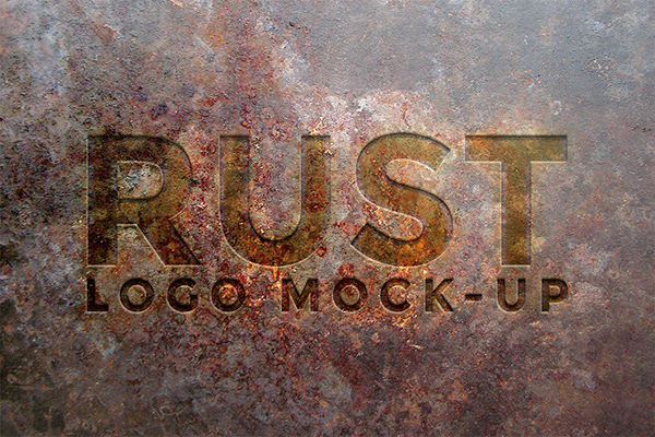高品质的logo（VI标志）PSD展示模型模版下载（二）rust-metal-logo-mock-up