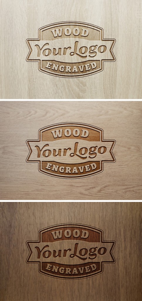 高品质的logo（VI标志）PSD展示模型模版下载（三）wood-engraved-logo-mockup-2