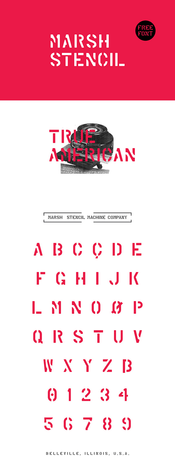 一些令人震撼的时尚设计字体打包下载（2015年12月）MARSH-STENCIL-Free-Font