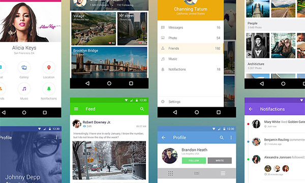20 高质量的 网页&APP移动端界面UI Kits下载Free Android UI Kit